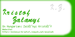 kristof zalanyi business card